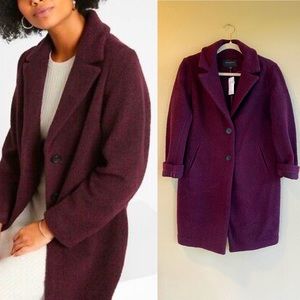 Banana Republic Knit Wool Fashion Coat in Beet Root